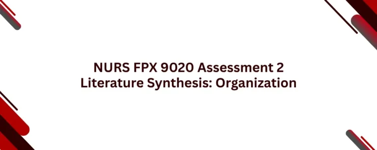 NURS FPX 9020 Assessment 2 Literature Synthesis: Organization